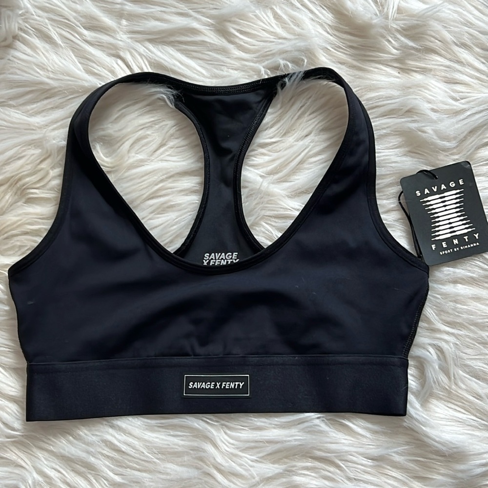 SAVAGE XFENTY Black Racerback Sports Bra Size Small NWT